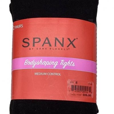 Spanx Body Shaping Black Tights 2 Pairs Solid, Textured Plus Size E New